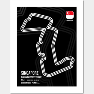 Singapore Race Track (B&W) Posters and Art